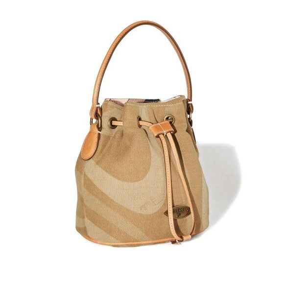 EMILIO PUCCI Canvas Bucket Bag with Signature Print Women SABBIA Handbags - Picture 3 of 5